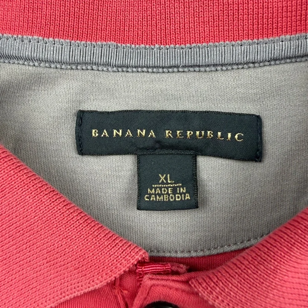 Banana Republic Polo‎ Shirt Mens XL Pink Short Sleeve 100% Cotton Casual